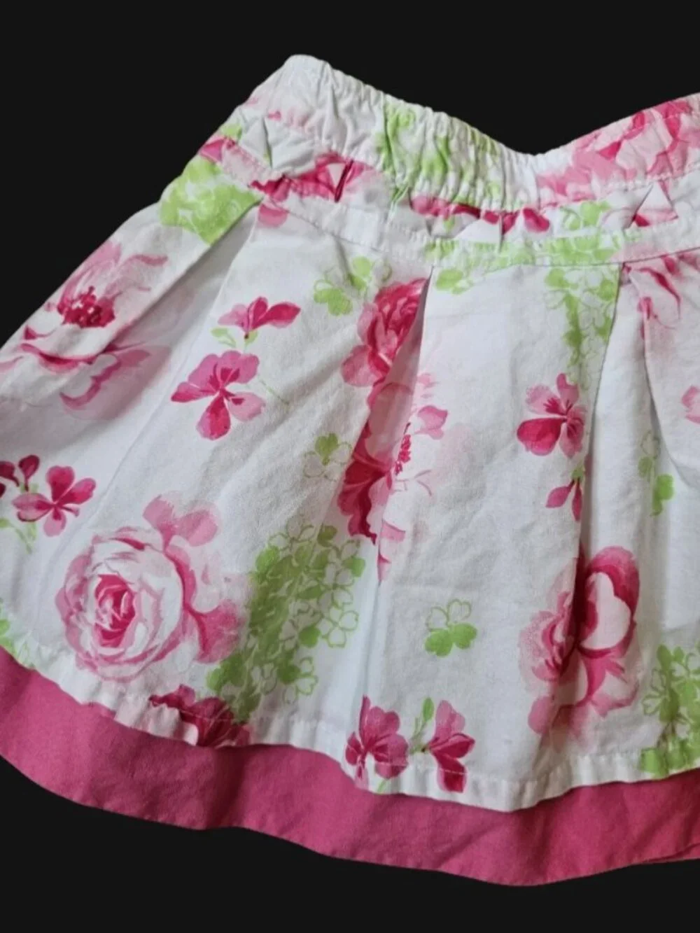 JILLIANS CLOSET Pink Floral Print Lined Cotton Skirt Girls Size 24 months